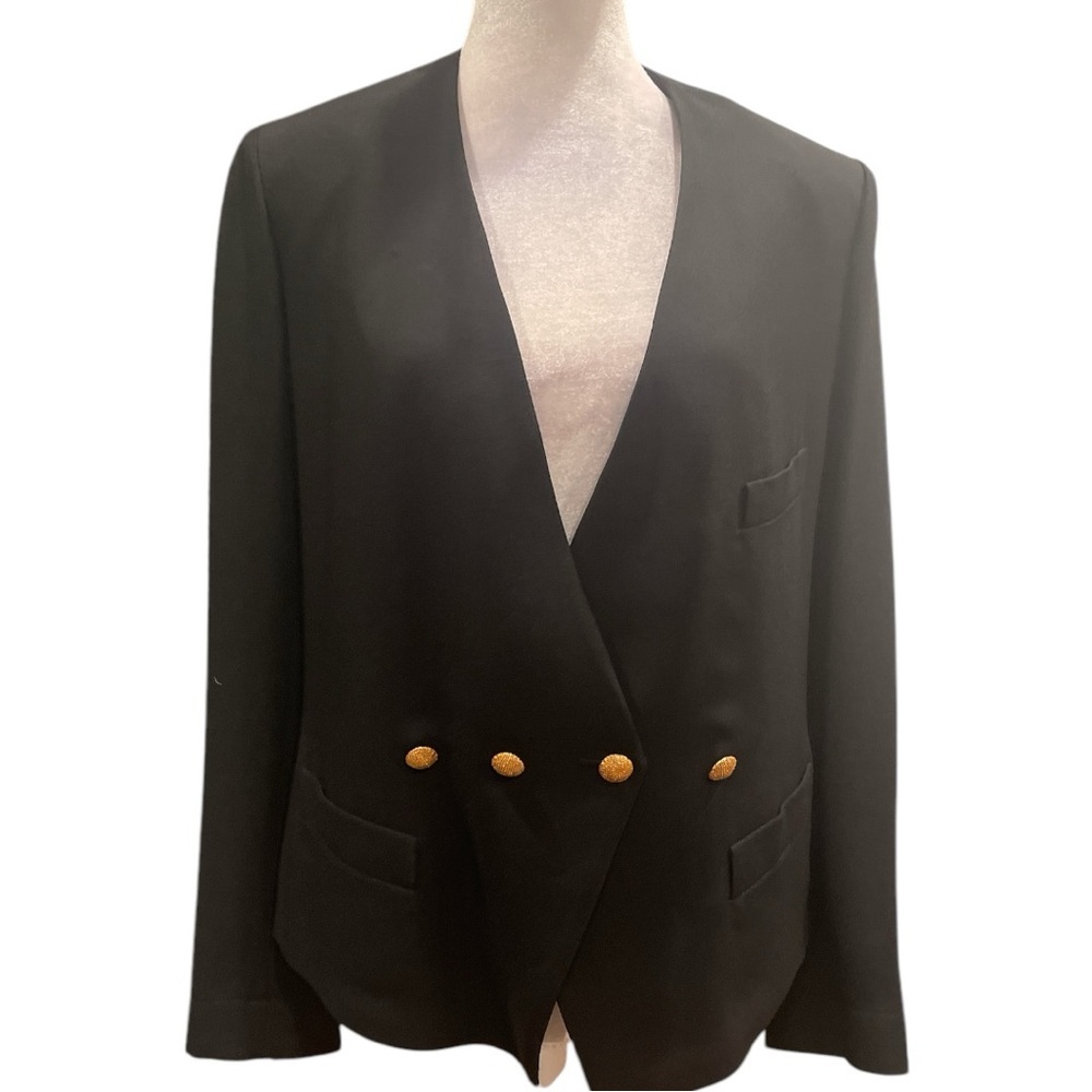 Sonia Rykiel Paris Black Textured Button Blazer FR 40 (fits M)